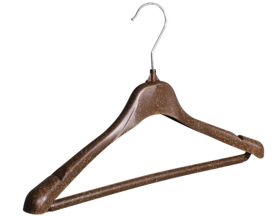 Linha KSJ - Cabide Amadeirado Com Barra Plástica